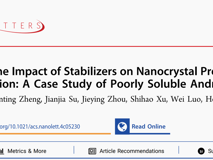 17live
熊炜助理教授在自然指数期刊Nano Letters发表纳米晶药物研究成果